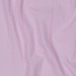 Baumwoll Voile Bestickt STRIPES - LILAC