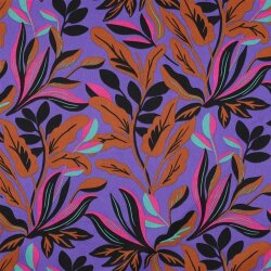 Baumwollsatin LUSH LEAVES NERIDA HANSEN - PURPLE