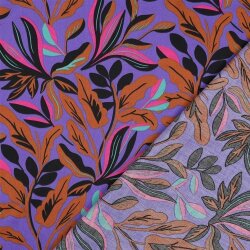 Baumwollsatin LUSH LEAVES NERIDA HANSEN - PURPLE