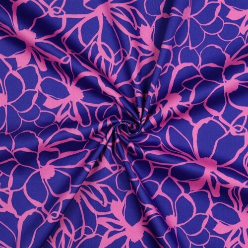 Baumwollsatin MAGNOLIA NERIDA HANSEN - ROYAL BLUE