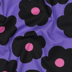 Feine Baumwollpopeline BIG FLOWER NERIDA HANSEN - PURPLE