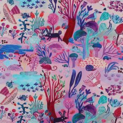 Feine Baumwollpopeline Digital SUNSHINE NERIDA HANSEN - LAVENDER