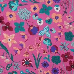 Feine Baumwollpopeline Digital MEADOW FLOWER NERIDA HANSEN - PINK