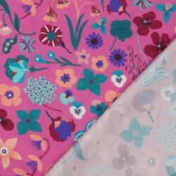 Feine Baumwollpopeline Digital MEADOW FLOWER NERIDA HANSEN - PINK