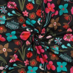 Feine Baumwollpopeline Digital MEADOW FLOWER NERIDA...