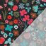 Feine Baumwollpopeline Digital MEADOW FLOWER NERIDA HANSEN - JET schwarz