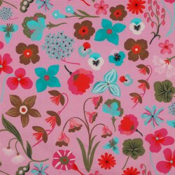 Feine Baumwollpopeline Digital MEADOW FLOWER NERIDA HANSEN - LIGHT PINK