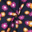 Feincord Blumen - dunkelblau