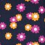 Feincord Blumen - dunkelblau