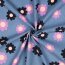 Feincord bunte Blumen - helljeansblau