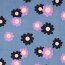 Feincord bunte Blumen - helljeansblau