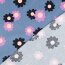 Feincord bunte Blumen - helljeansblau