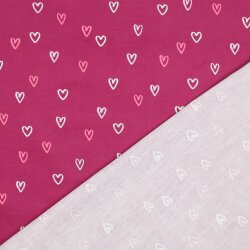 Feincord Herzen - fuchsia