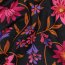 Baumwoll Voile Blumen - schwarz