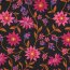 Baumwoll Voile Blumen - schwarz