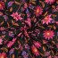 Baumwollvoile Blumen - schwarz