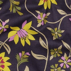 Baumwoll Voile Blumen - DARK PURPLE