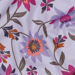 Baumwoll Voile Blumen - LAVENDER
