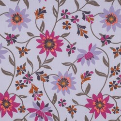 Baumwoll Voile Blumen - LAVENDER