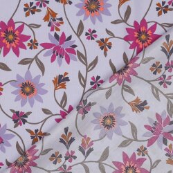 Baumwoll Voile Blumen - LAVENDER