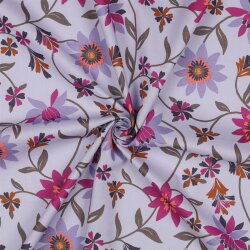 Baumwollvoile Blumen - LAVENDER