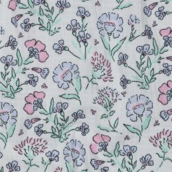 Musselin schöne Blumen - altweiss