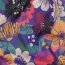 Baumwoll Voile Digital bunte Blüten - kobaltblau