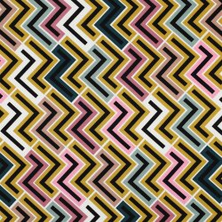 Viskose Jersey buntes Zick-Zack - senf