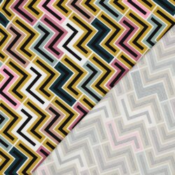 Viskose Jersey buntes Zick-Zack - senf