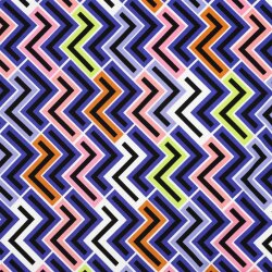Viskose Jersey buntes Zick-Zack - lavendelblau