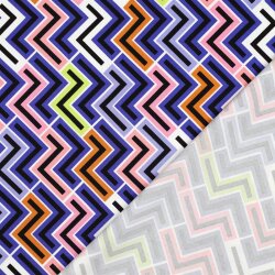 Viskose Jersey buntes Zick-Zack - lavendelblau