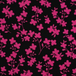 Viskose Jersey Blumen - schwarz
