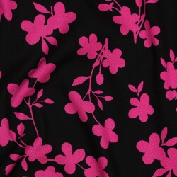 Viskose Jersey Blumen - schwarz