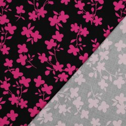 Viskose Jersey Blumen - schwarz
