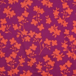 Viskose Jersey Blumendruck - dunkelpink