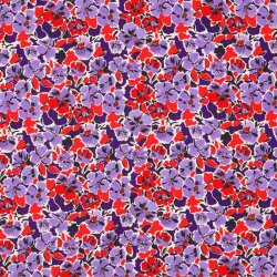 Viskose Jersey Digital Blumen - helllila/rot