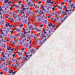 Viskose Jersey Digital Blumen - helllila/rot