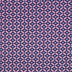 Viskose Lenzing 100% EcoVera™ Retrokreis - dunkelblau/hellpink