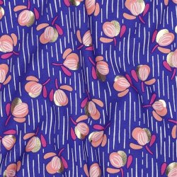 Viskosestoff FOIL Blumen - COBALT