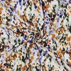 Viskosestoff Digital Tupfenmuster - creme