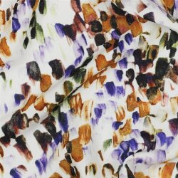 Viskosestoff Digital Tupfenmuster - creme