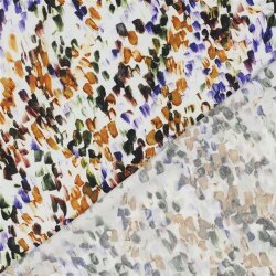 Viskosestoff Digital Tupfenmuster - creme