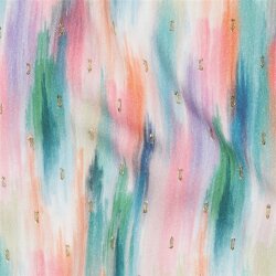 Viskose Lurex Digital buntes Muster - grün