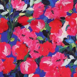 Viskose LUREX Digital Blumen - PINK