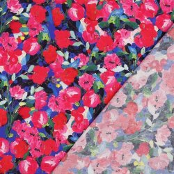 Viskose LUREX Digital Blumen - PINK