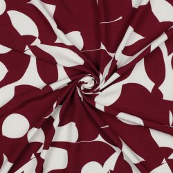 Viskosestoff Blumenschatten - weinrot