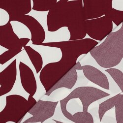 Viskosestoff Blumenschatten - weinrot