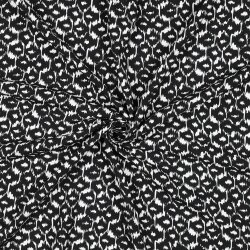 Viskosestoff Musterstreifen - schwarz