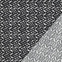 Viskosestoff Musterstreifen - schwarz