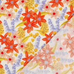 Viskosestoff Digital Blumen - creme